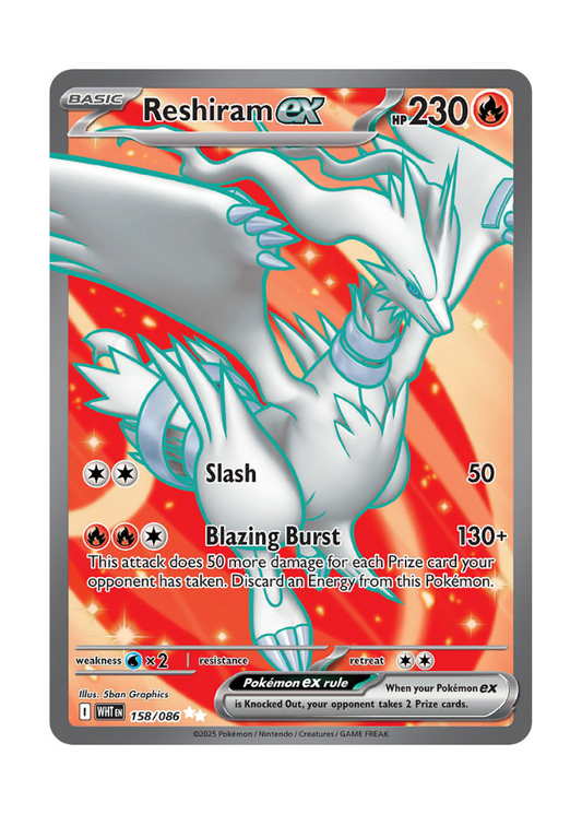 White Flare: Reshiram ex Full Art - 158/086