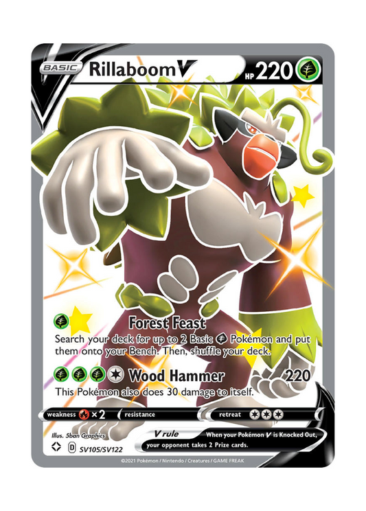Shining Fates: Rillaboom V Shiny Full Art - SV105/SV122