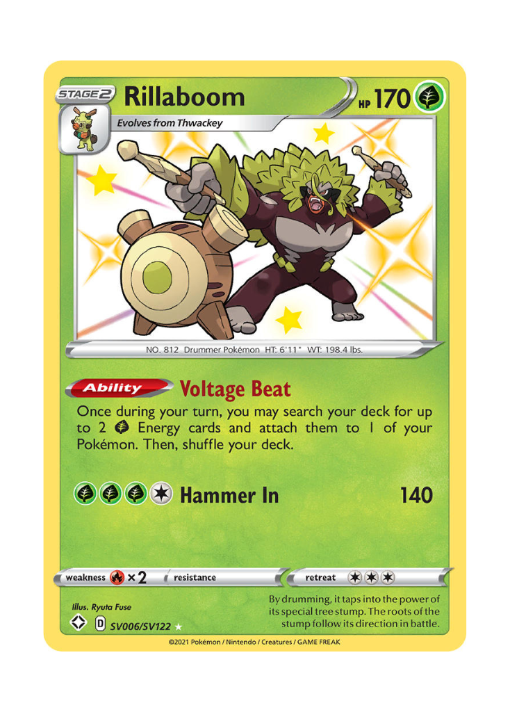 Shining Fates: Rillaboom Shiny Rare - SV006/SV122