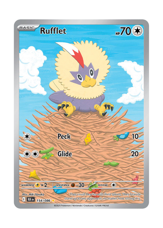 Black Bolt: Rufflet Illustration Rare - 154/086