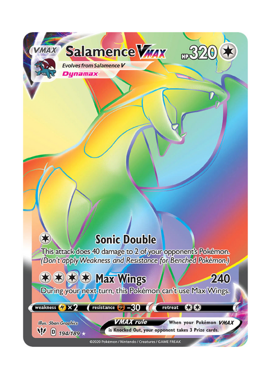 Darkness Ablaze: Salamence VMAX Rainbow Rare - 194/189