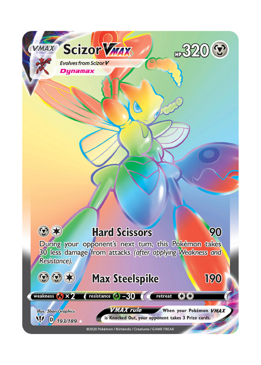 Darkness Ablaze: Scizor VMAX Rainbow Rare - 193/189