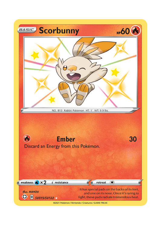 Shining Fates: Scorbunny Shiny Rare - SV015/SV122