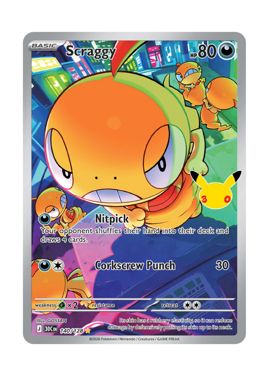 30th Celebration: Scraggy Illustration Rare - 140/128