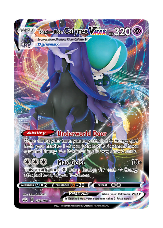 Chilling Reign: Shadow Rider Calyrex VMAX Full Art - 075/198