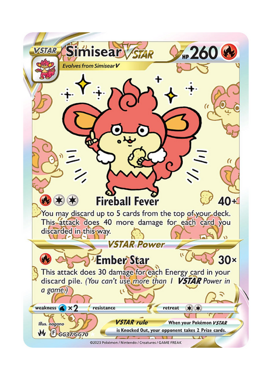 Crown Zenith: Simisear VSTAR Galarian Gallery - GG37/GG70