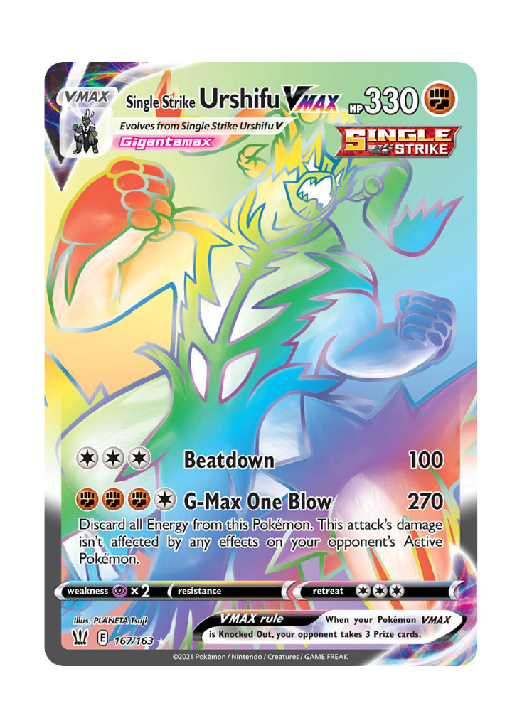 Battle Styles: Single Strike Urshifu VMAX Rainbow Rare - 167/163