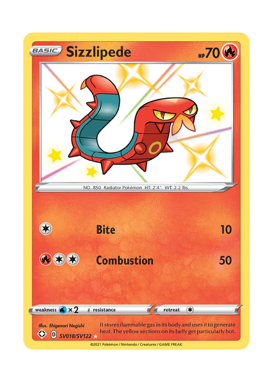 Shining Fates: Sizzlipede Shiny Rare - SV018/SV122