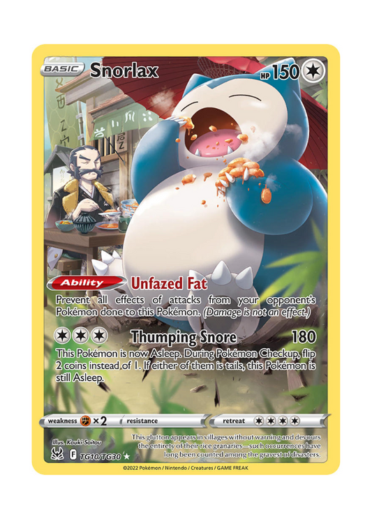 Lost Origin: Snorlax Trainer Gallery - TG10/TG30