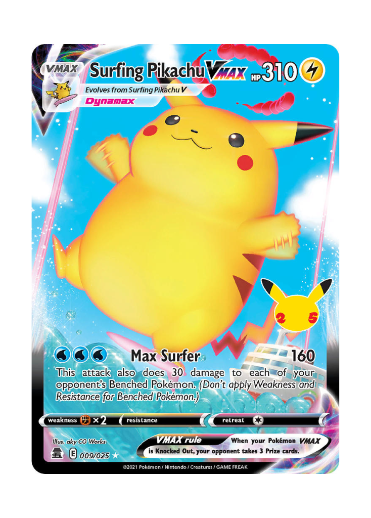 Celebrations: Surfing Pikachu VMAX Full Art - 009/025