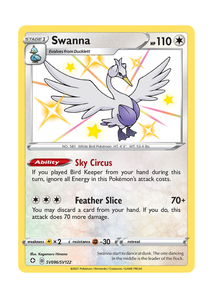 Shining Fates: Swanna Shiny Rare - SV096/SV122