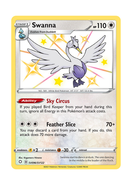 Shining Fates: Swanna Shiny Rare - SV096/SV122