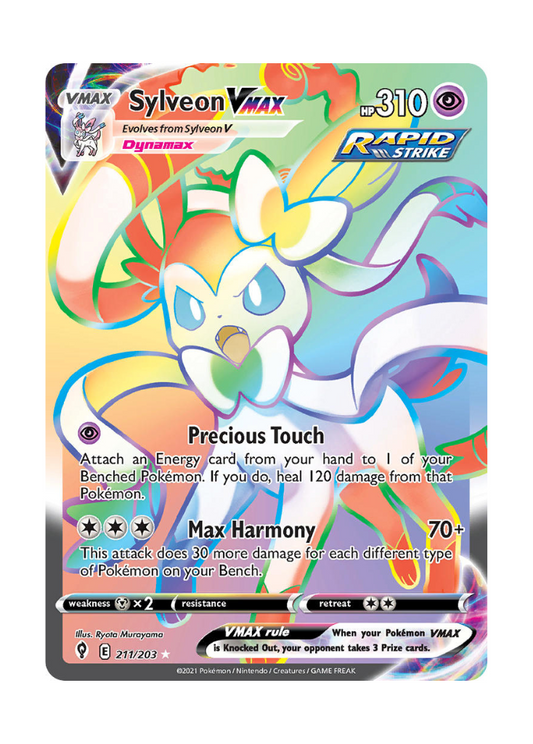 Evolving Skies: Sylveon VMAX Rainbow Rare - 211/203