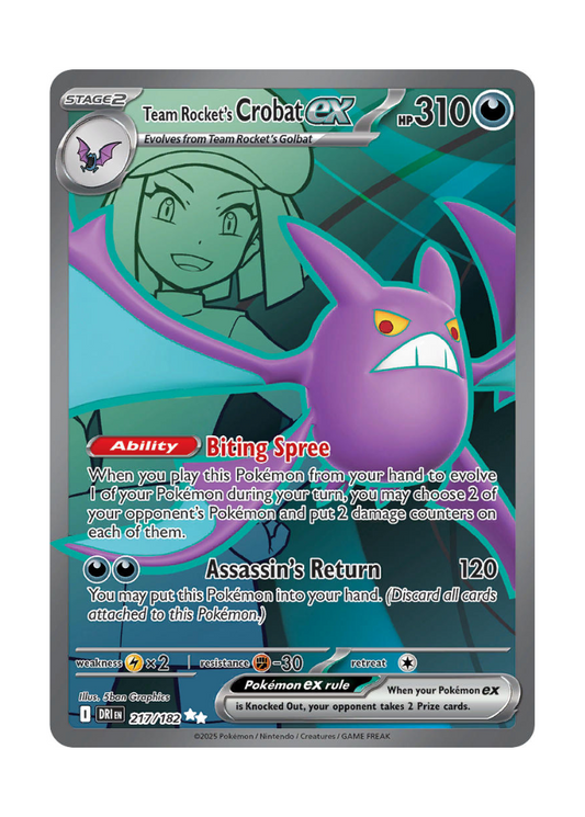 Destined Rivals: Team Rocket's Crobat ex Full Art - 217/182