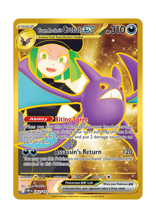 Destined Rivals: Team Rocket's Crobat ex Hyper Rare - 242/182