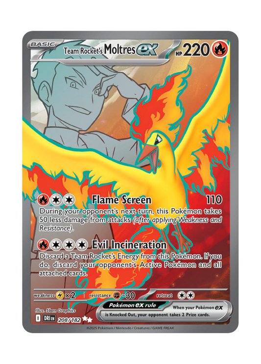 Destined Rivals: Team Rocket's Moltres ex Full Art - 208/182