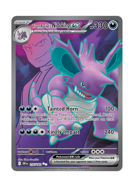 Destined Rivals: Team Rocket's Nidoking ex Full Art - 216/182