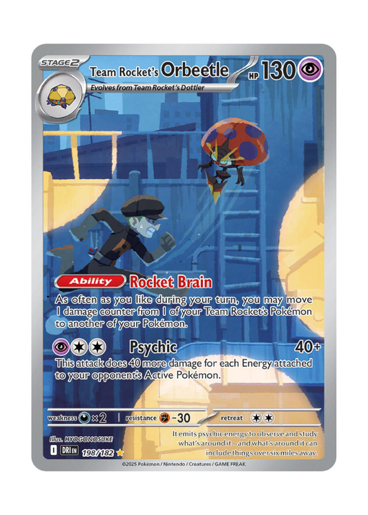 Destined Rivals: Team Rocket's Orbeetle Illustration Rare - 198/182