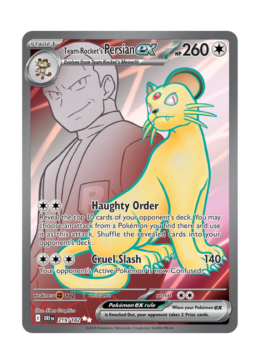 Destined Rivals: Team Rocket's Persian ex Full Art - 219/182