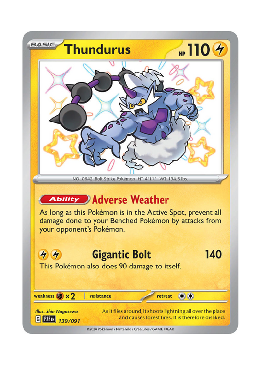 Paldean Fates: Thundurus Shiny Rare - 139/091