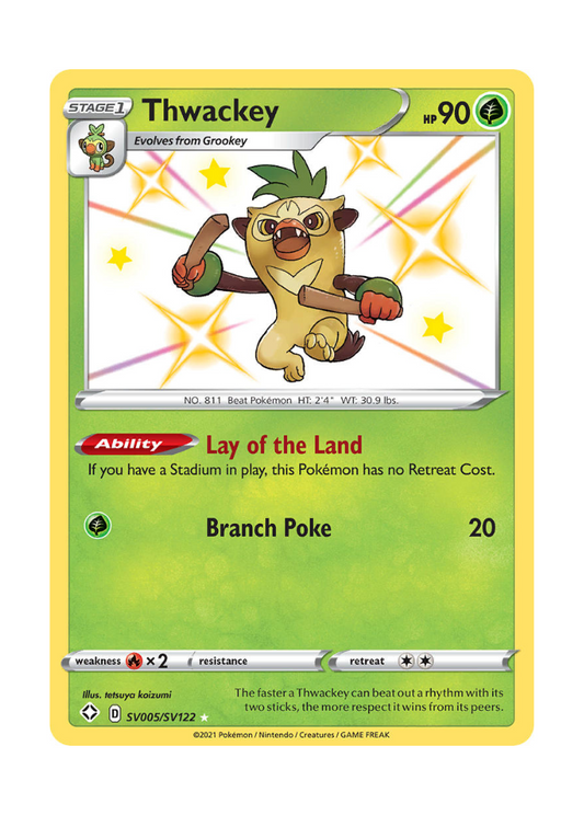 Shining Fates: Thwackey Shiny Rare - SV005/SV122