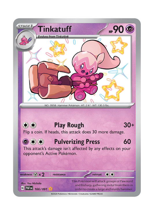 Paldean Fates: Tinkatuff Shiny Rare - 166/091