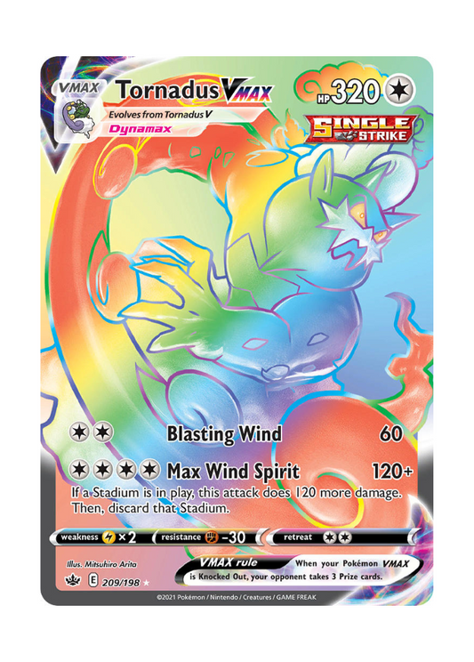 Chilling Reign: Tornadus VMAX Rainbow Rare - 209/198