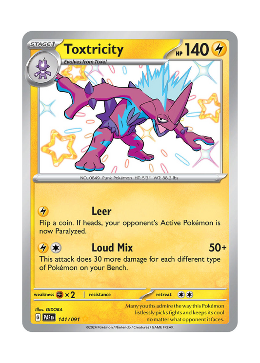 Paldean Fates: Toxtricity Shiny Rare - 141/091