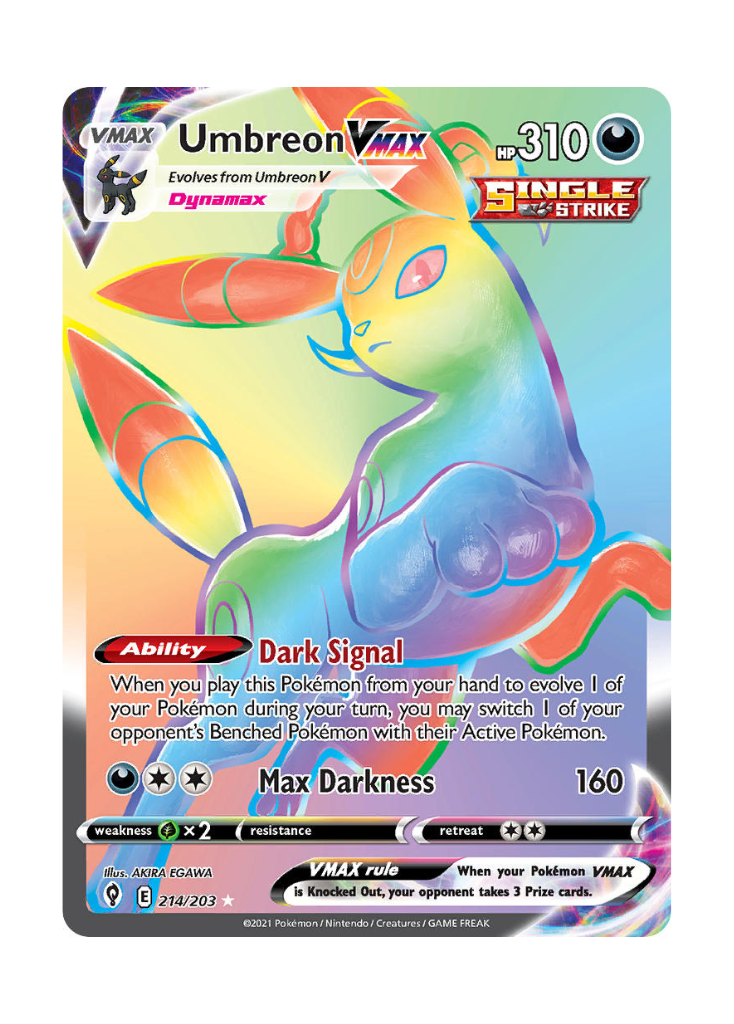 Evolving Skies: Umbreon VMAX Rainbow Rare - 214/203