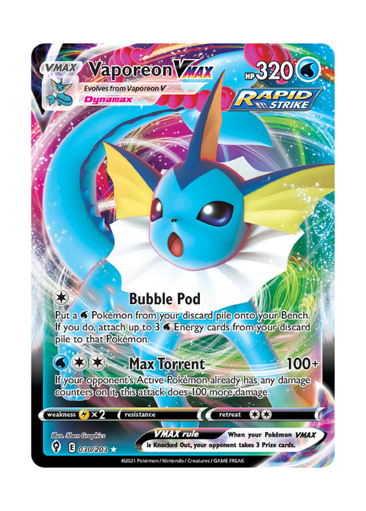 Evolving Skies: Vaporeon VMAX Full Art - 030/203