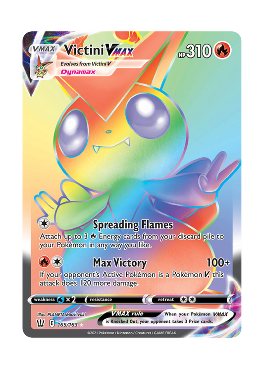 Battle Styles: Victini VMAX Rainbow Rare - 165/163