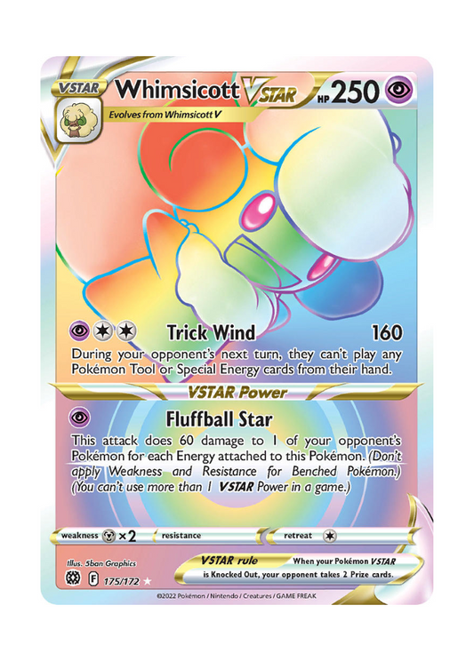Brilliant Stars: Whimsicott VSTAR Rainbow Rare - 175/172