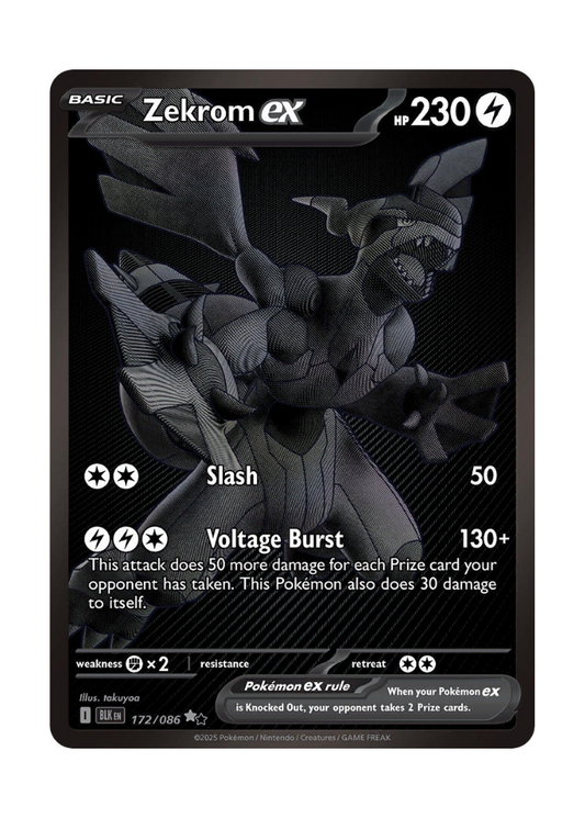 Black Bolt: Zekrom ex Black White Rare - 172/086