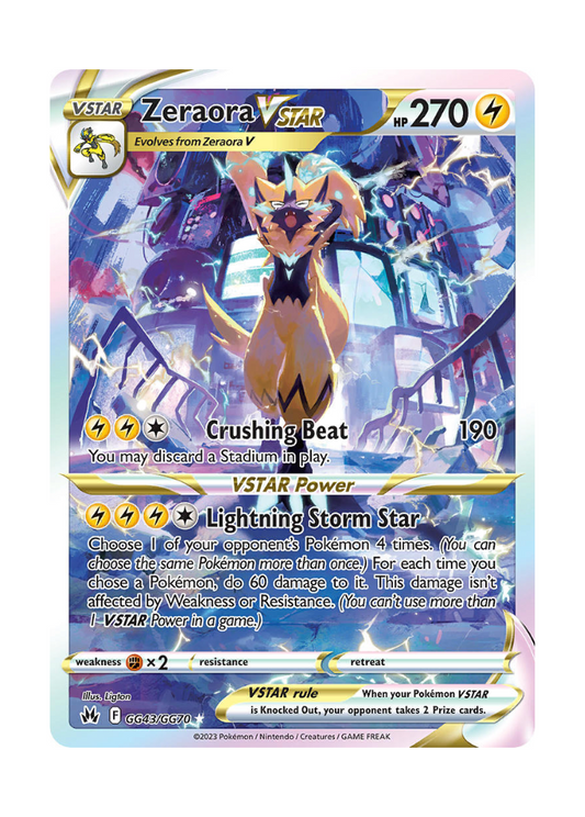 Crown Zenith: Zeraora VSTAR Galarian Gallery - GG43/GG70