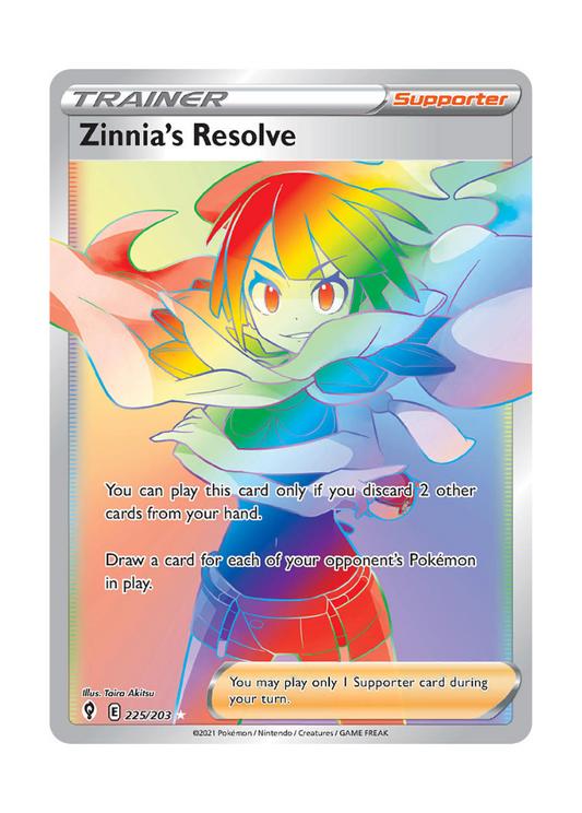 Evolving Skies: Zinnia's Resolve Rainbow Rare - 225/203